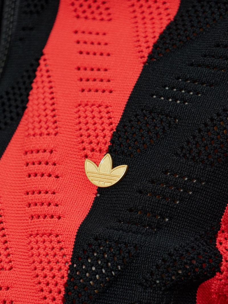 striped logo-appliqué cardigan 5