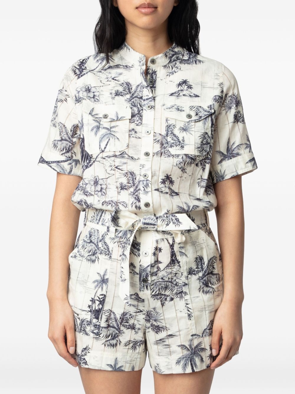 Tropical Island-print playsuit - 4