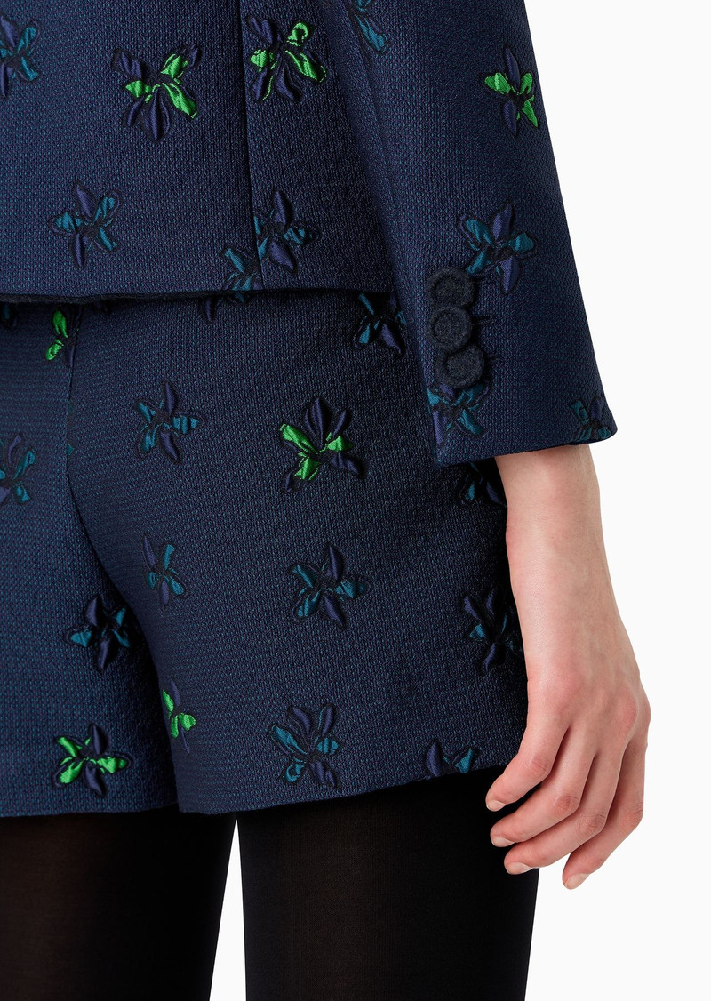 Double-breasted jacket in jacquard fabric with a floral pattern 6