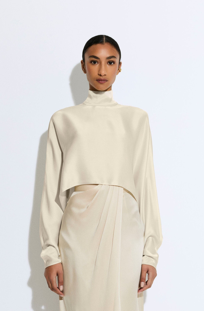 LAPOINTE Satin Caftan Top outlook