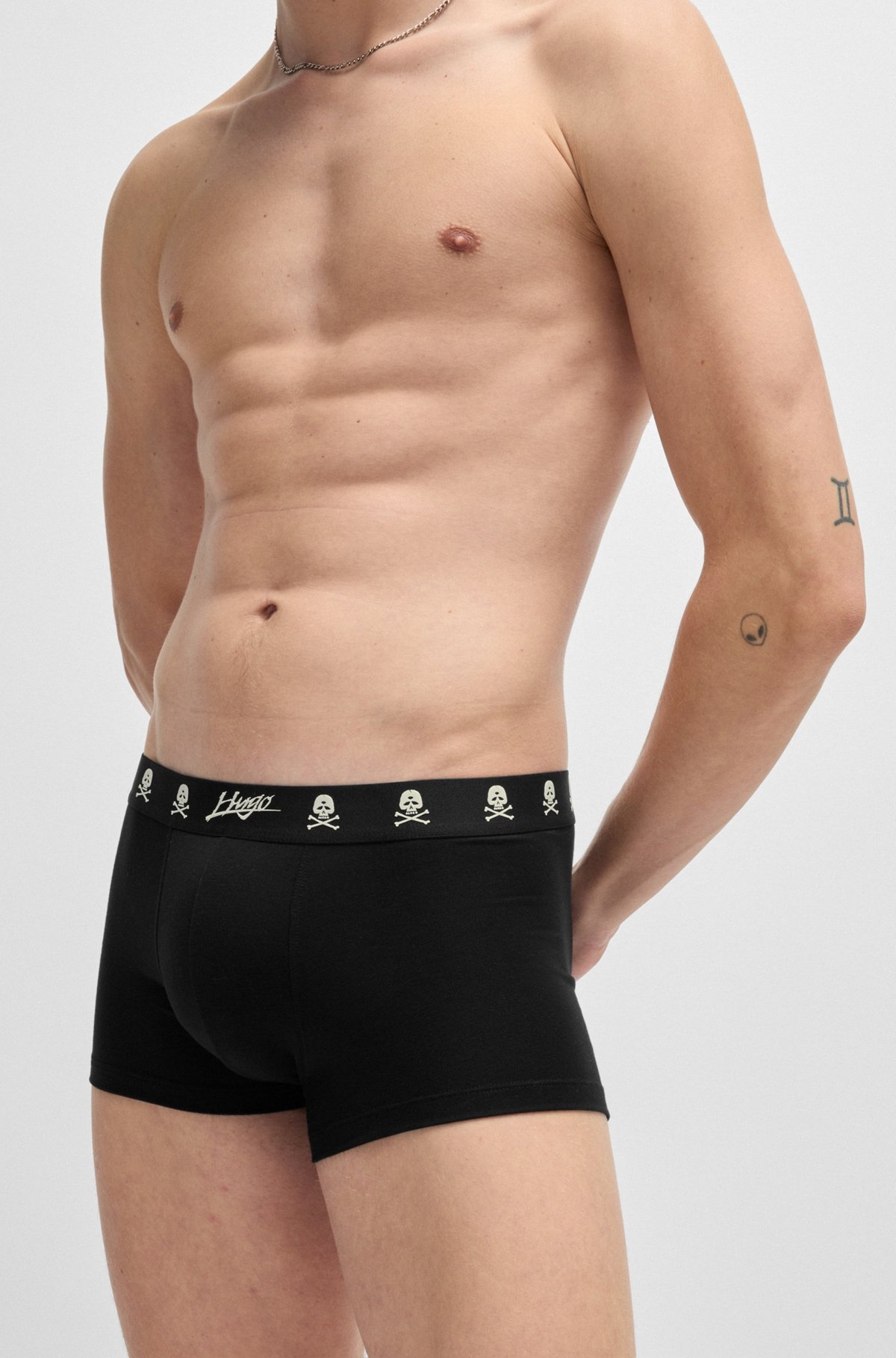 STRETCH-JERSEY TRUNKS WITH GLOW-IN-THE-DARK DETAILS - 4