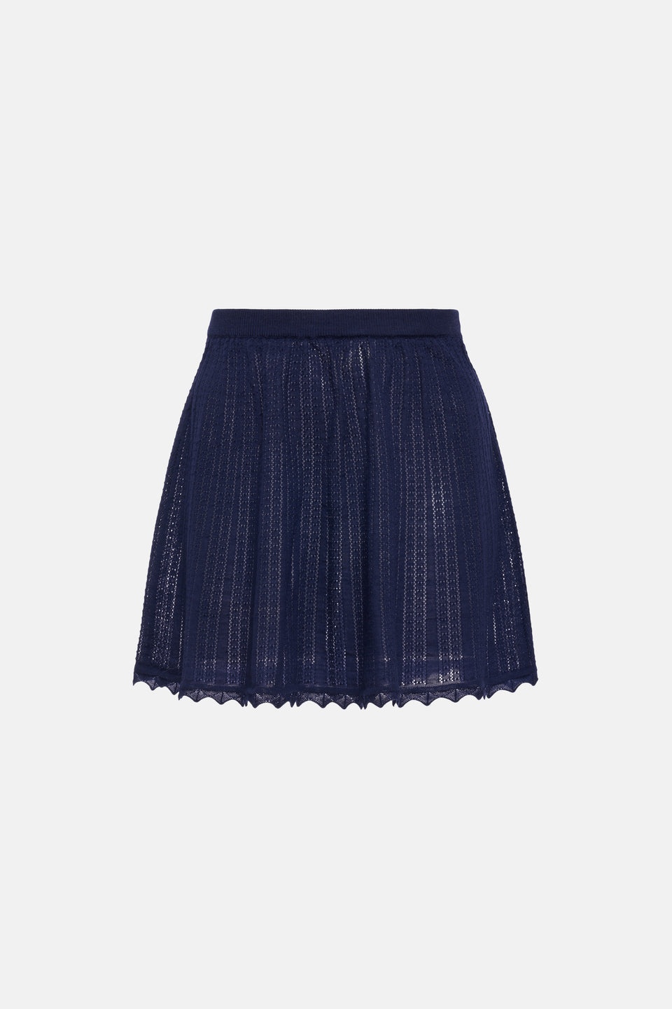 WOOL LACE KNIT MINI SKIRT - 1