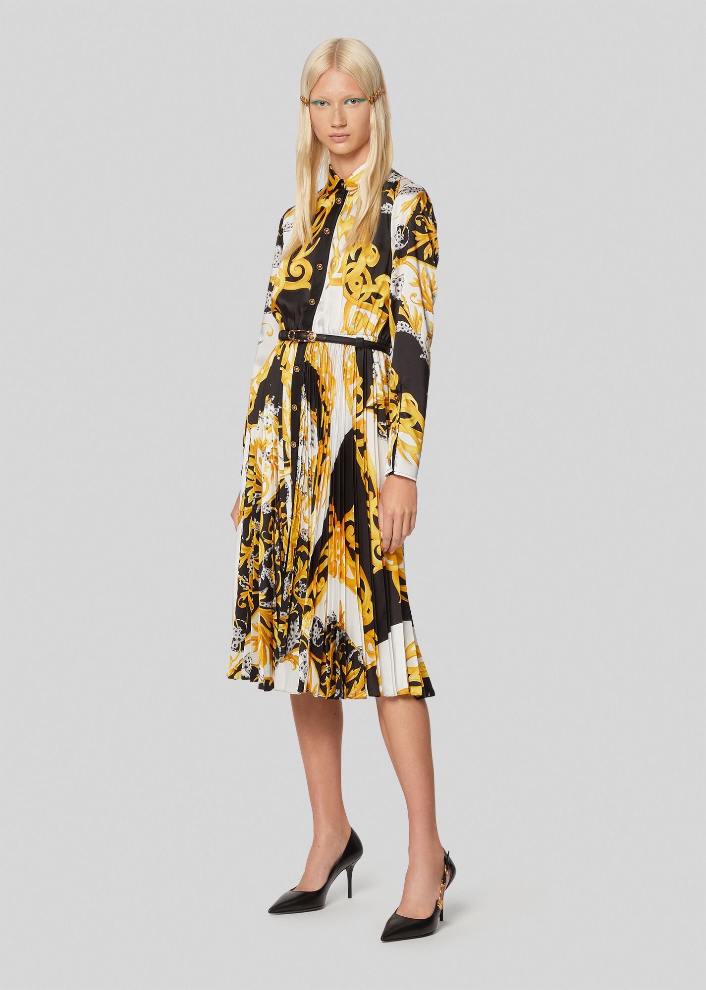 Barocco Acanthus Print Silk Shirt Dress - 2