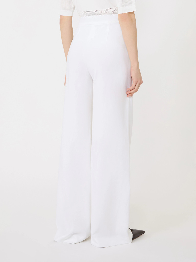 PLACIDO Cotton crêpe trousers - WHITE 4