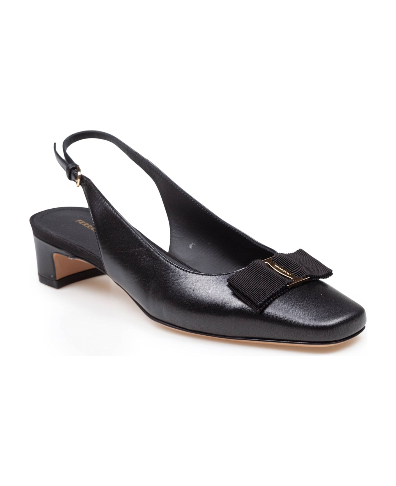 Slingback Rivalda In Black Leather - 2