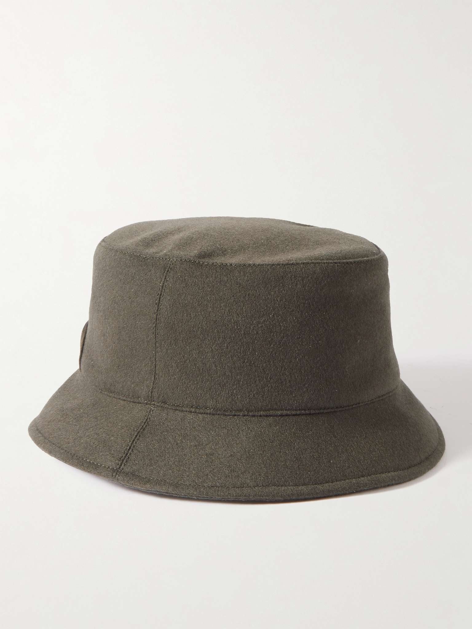 Cityleisure Suede-Trimmed Cashmere Bucket Hat - 1