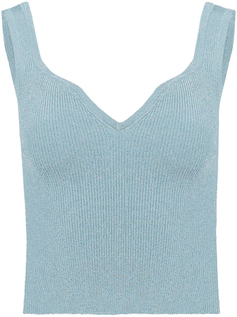 sweetheart-neck ribbed tank top - 1