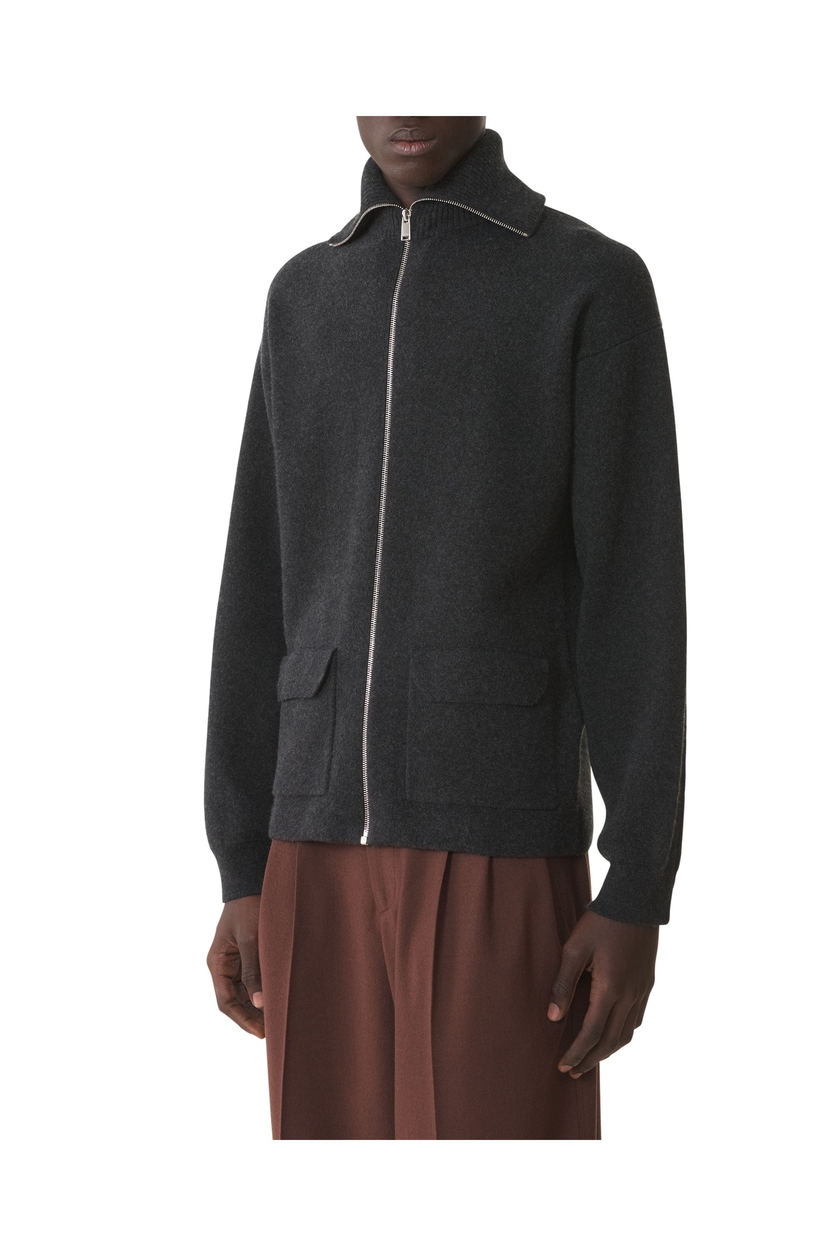 Lanvin Cashmere Zip Cardigan in Heather Grey at Nordstrom - 3