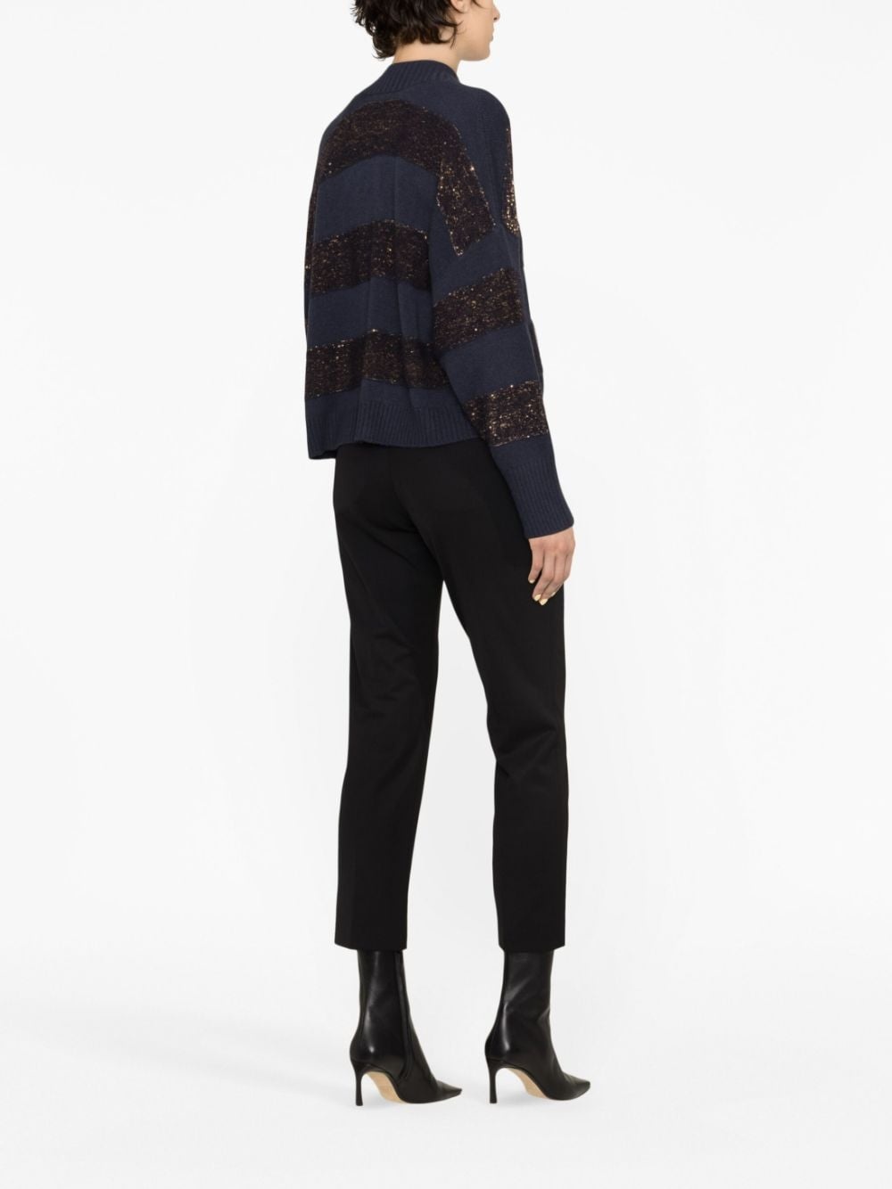 sequin-embellished knitted cardigan - 4