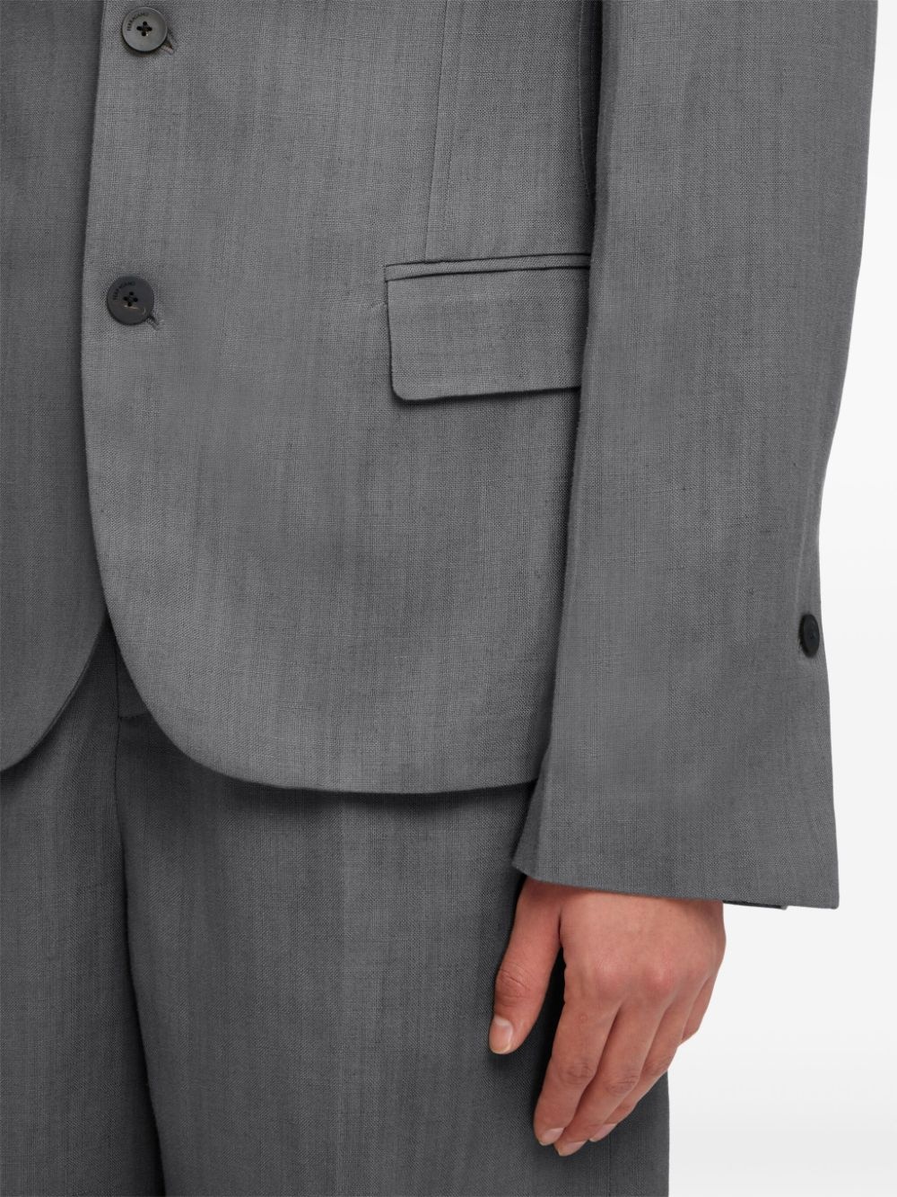 single-breasted cotton blazer - 5