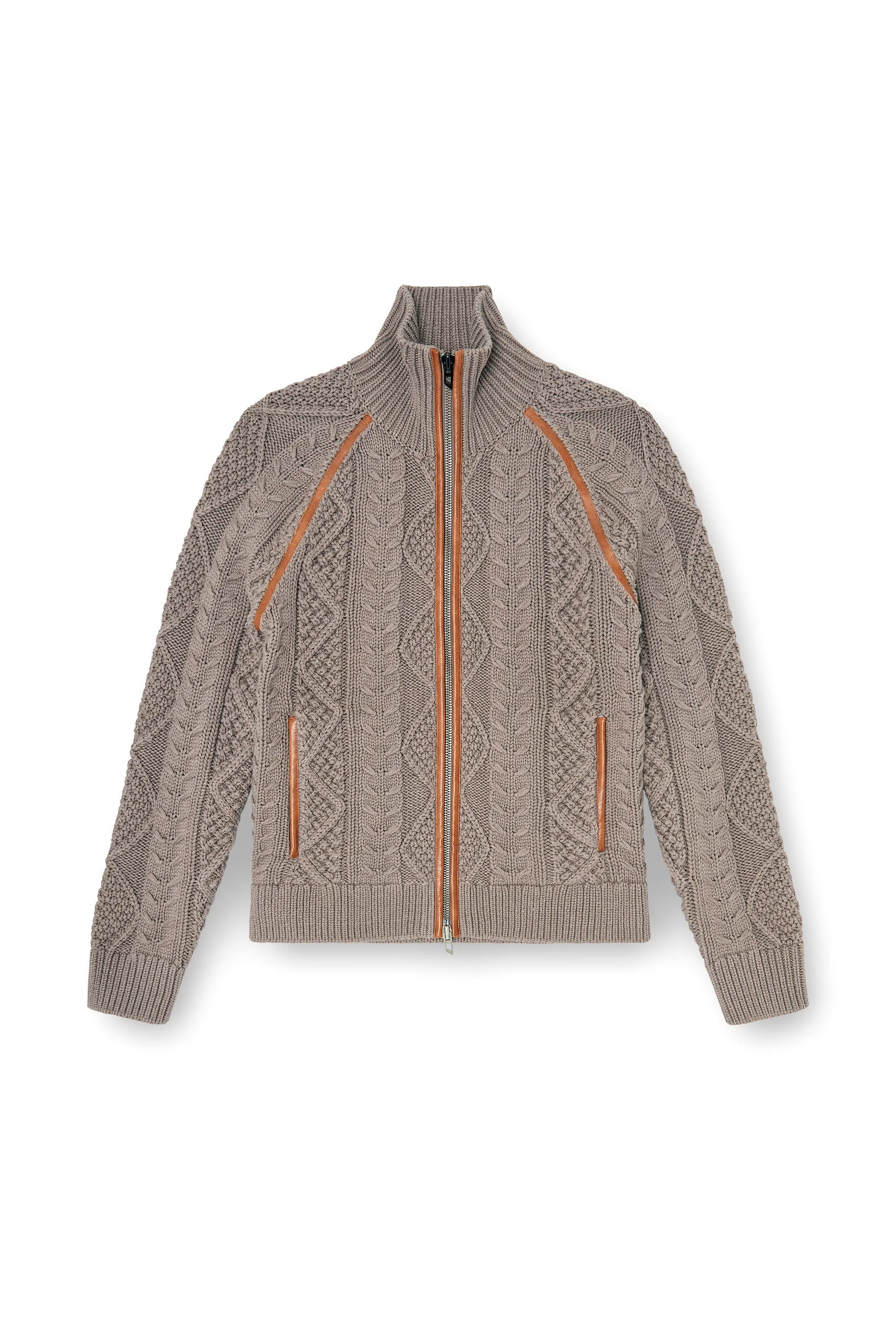 ZIP CARDIGAN IN CABLE KNIT - 1