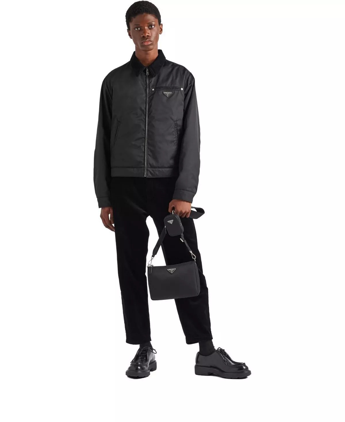 Re-Nylon and Saffiano Leather Shoulder Bag - 2