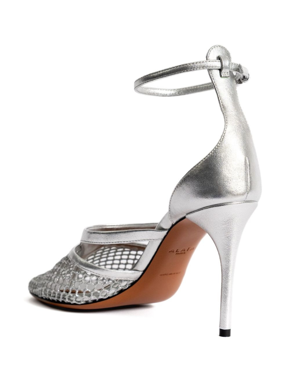 90mm Infradito metallic-mesh ankle-strap sandals - 3