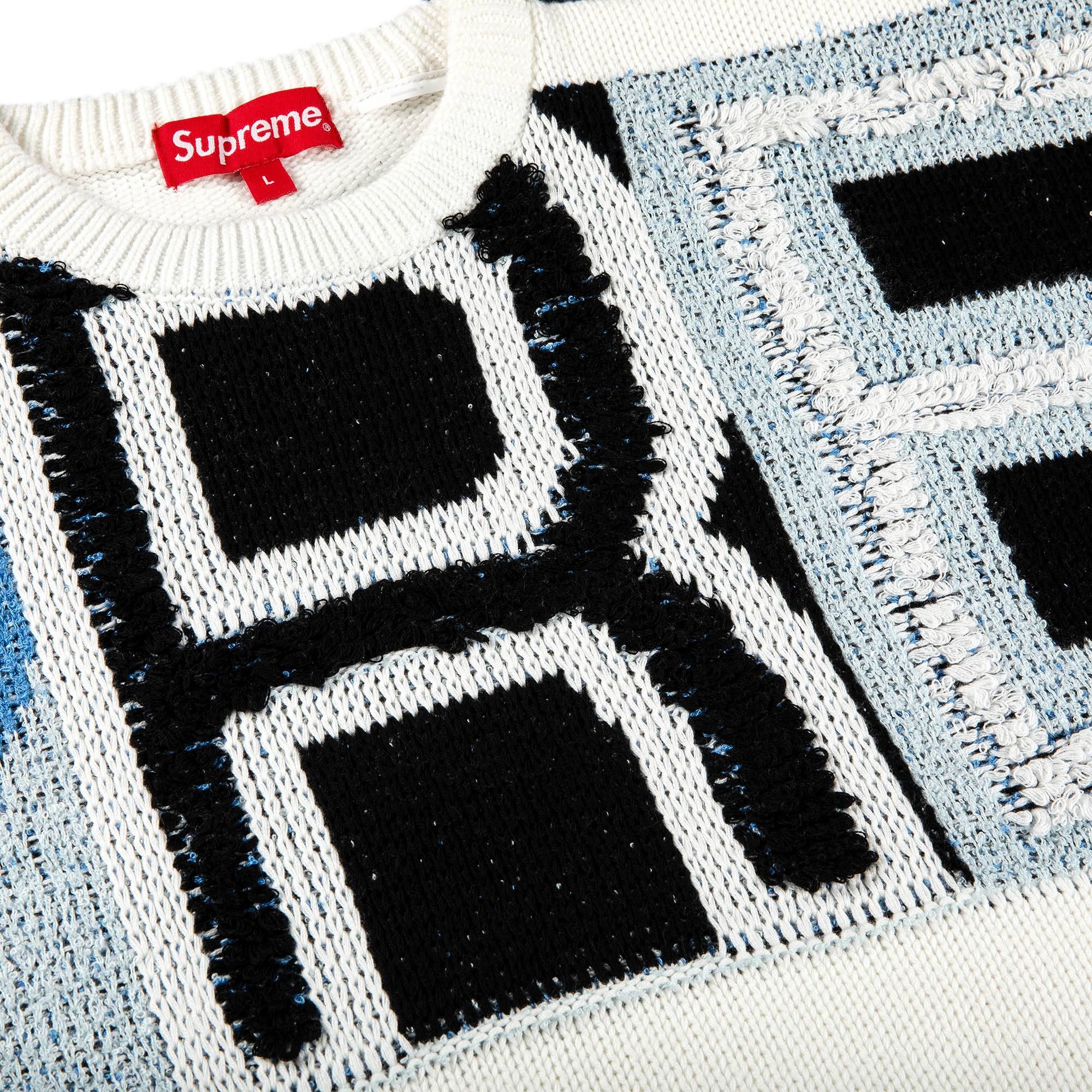 Supreme Supreme Chenille Logo Sweater 'White' | REVERSIBLE