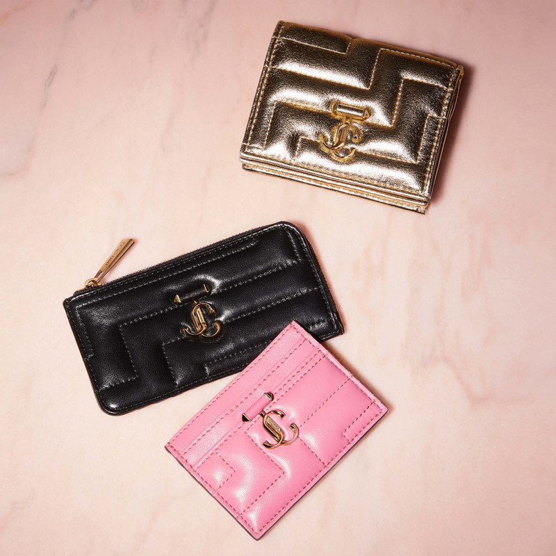 Hanne
Gold Quilted Metallic Nappa Leather Wallet with Light Gold JC Emblem 6