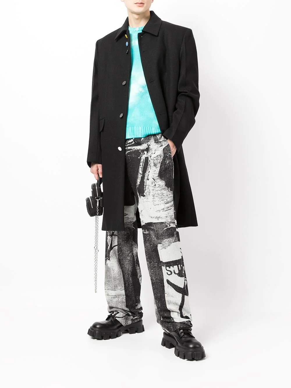 single-breasted wool-blend coat - 2