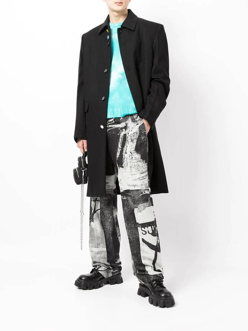 Off-White single-breasted wool-blend coat outlook