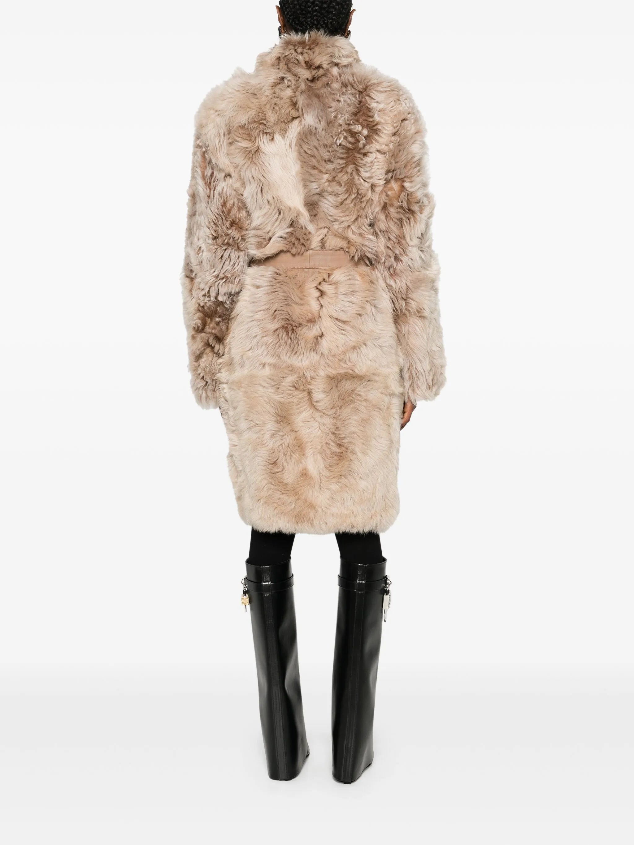 Yves Salomon Shearling Belted Coat - 4