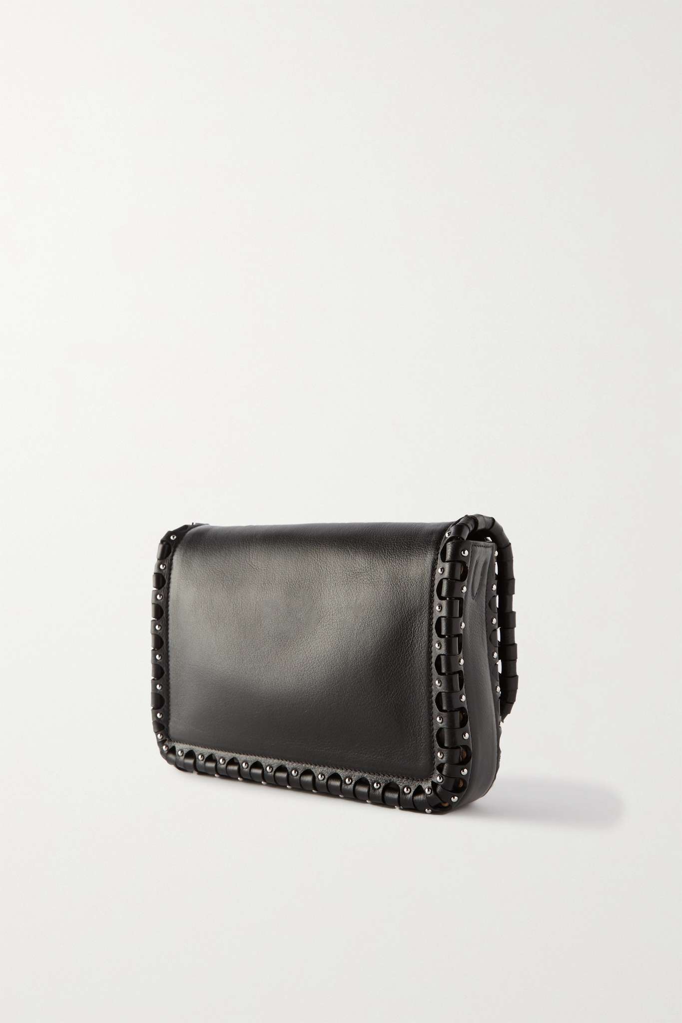 Hinge studded textured-leather shoulder bag - 3