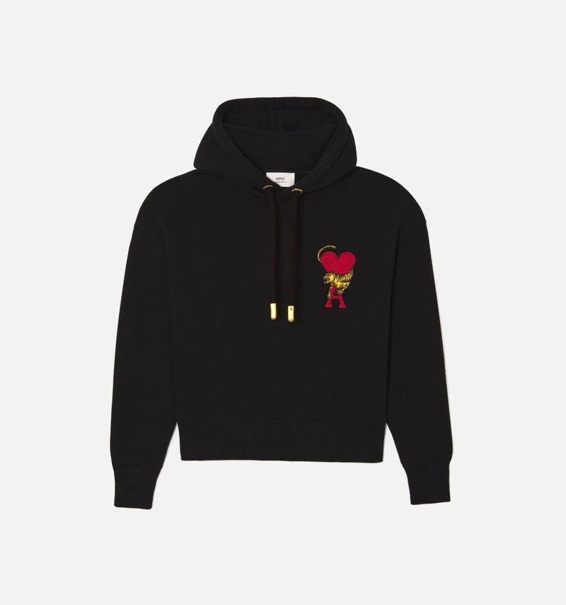 ✩ Ami ✩ AMI Paris TIGER X Ami de cœur lurex hoodie | REVERSIBLE