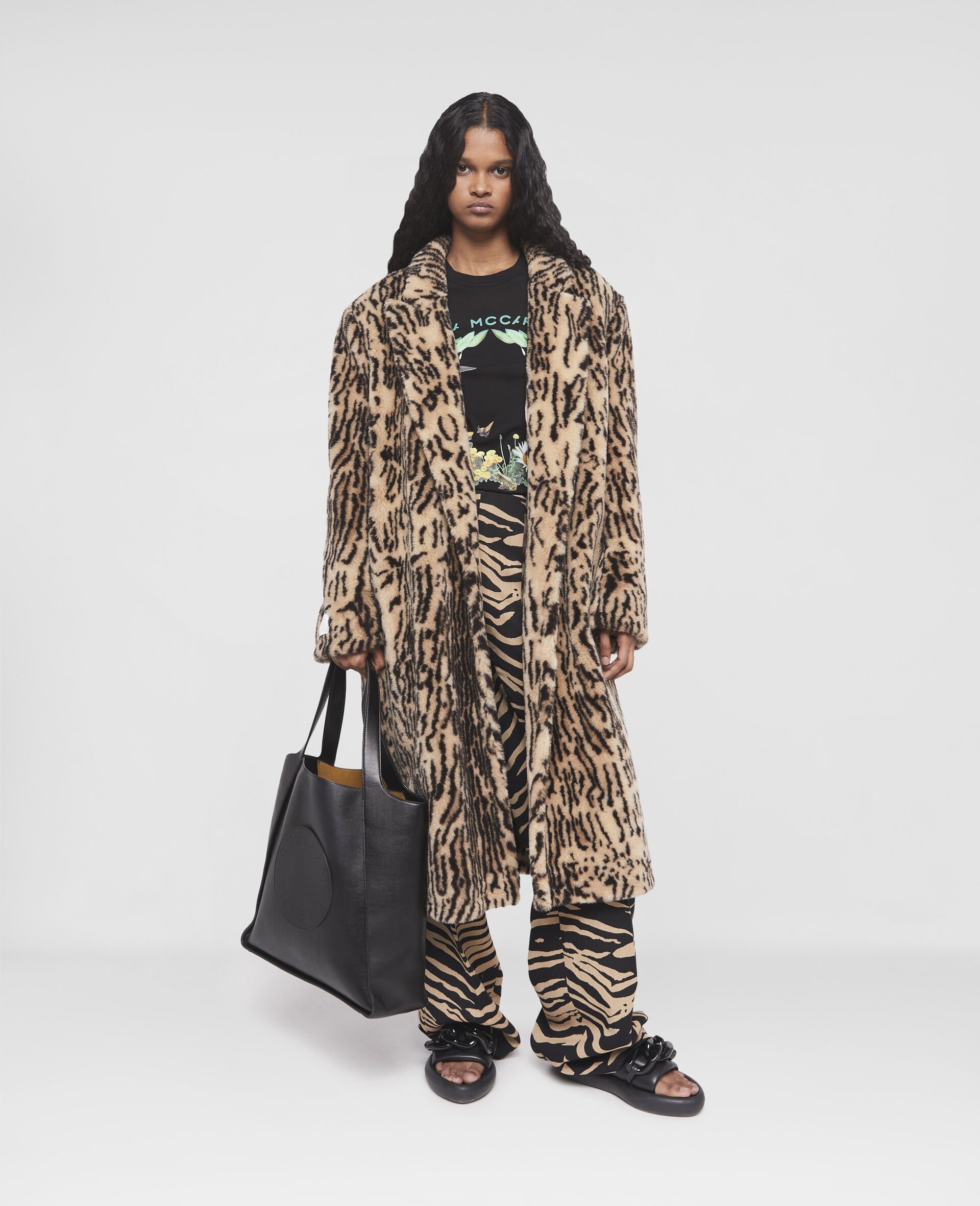 Ocelot Print Fur Free Fur Coat - 2