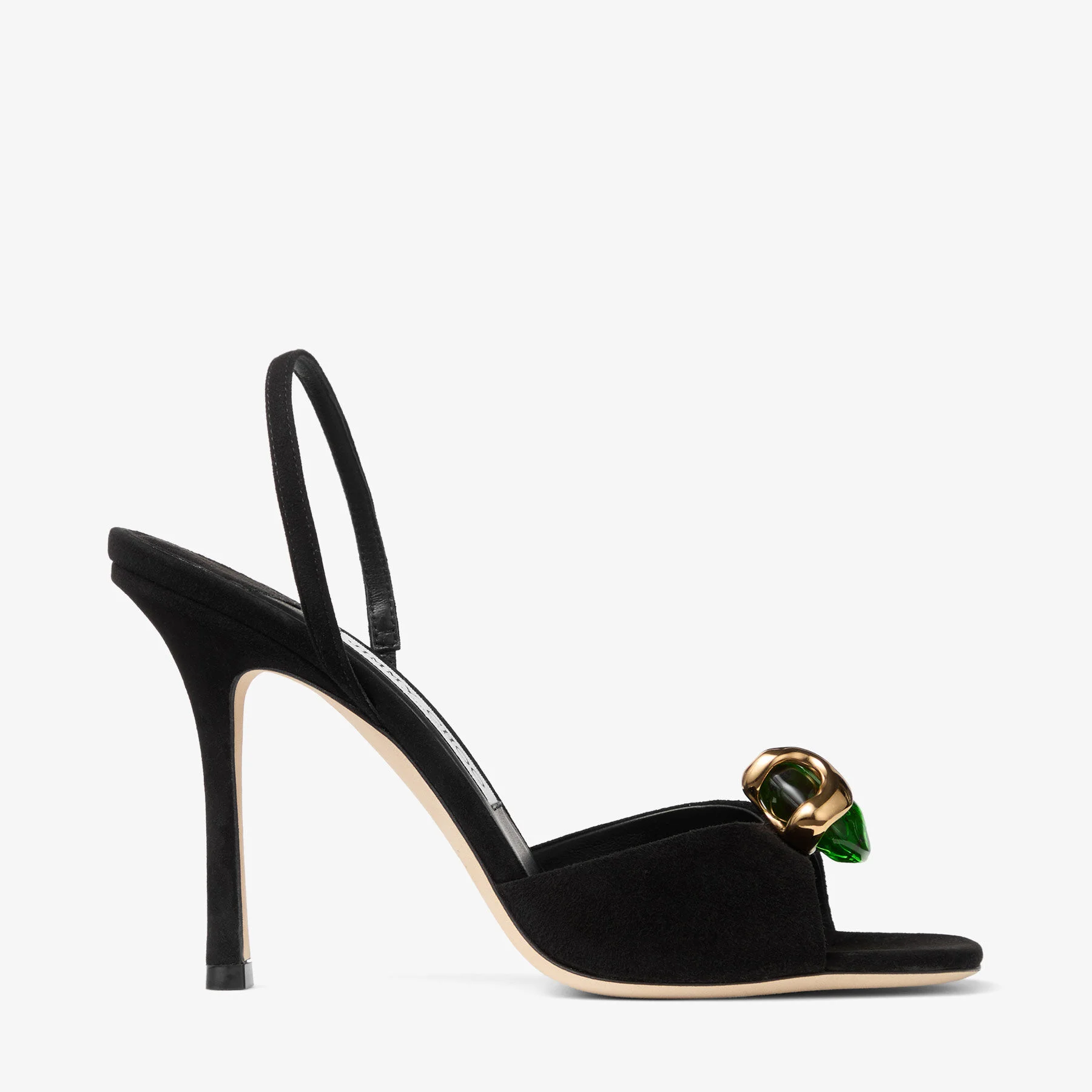 Emani 100 Black and Clover Suede Sandals - 1