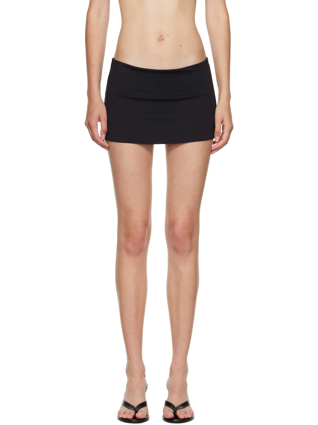 Black Micro Stretch Miniskirt - 1