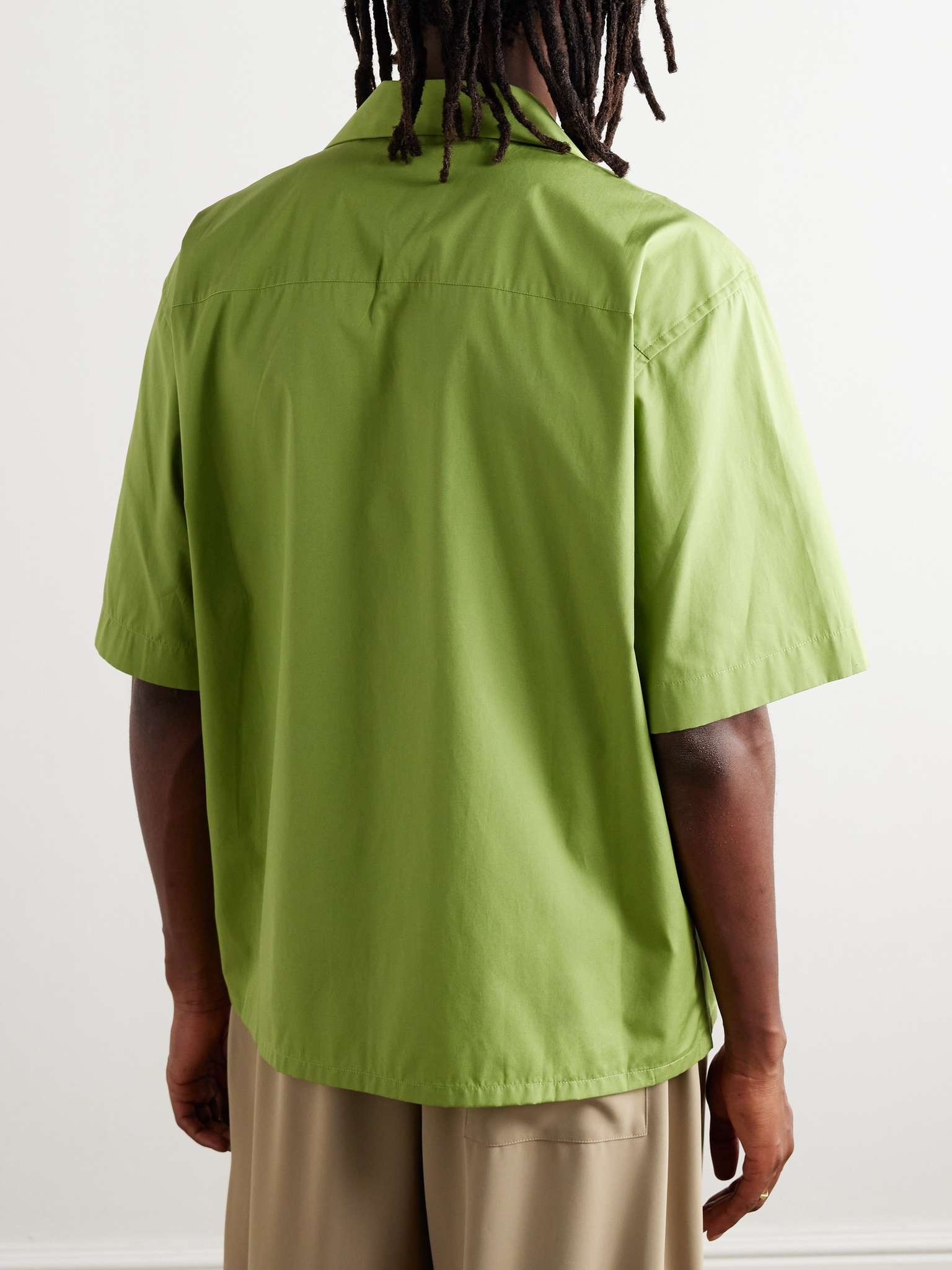 Convertible-Collar Logo-Print Cotton-Poplin Shirt - 3