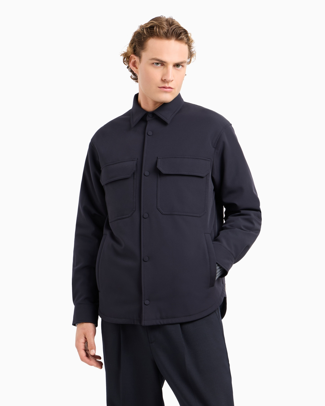 Soft nylon comfort-fit shirt jacket - 2
