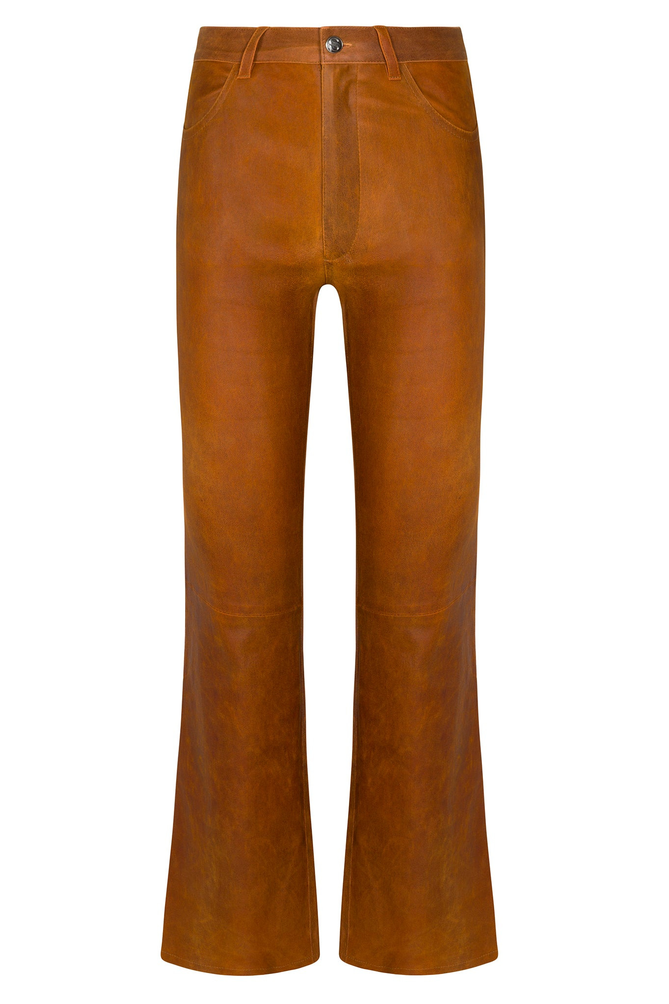 CEDAR LEATHER 5 POCKET ANKLE FLARE - 4
