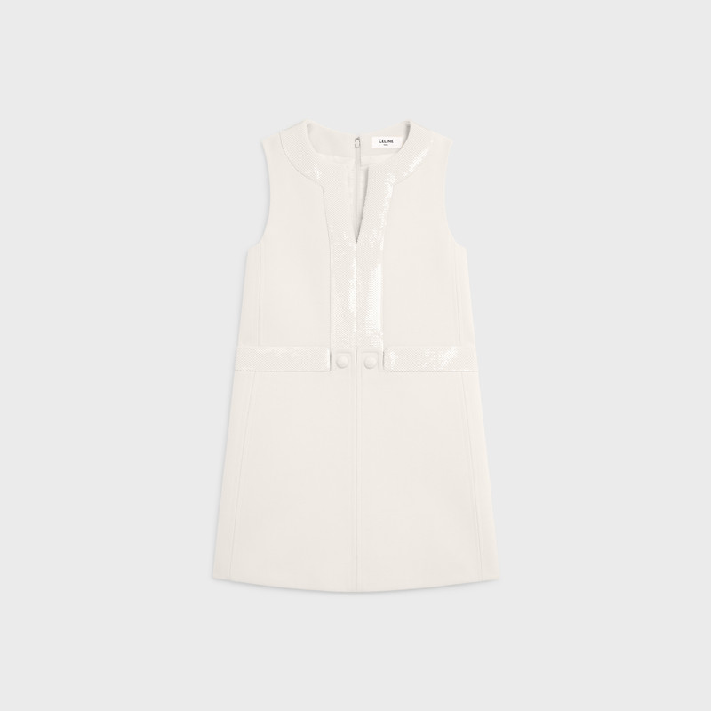 mini trapeze dress in double faced wool crepe 1