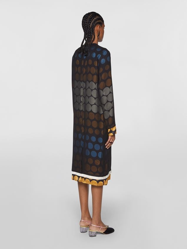 GEORGETTE SILK DRESS WITH LONG POP POIS PRINT LINING - 3