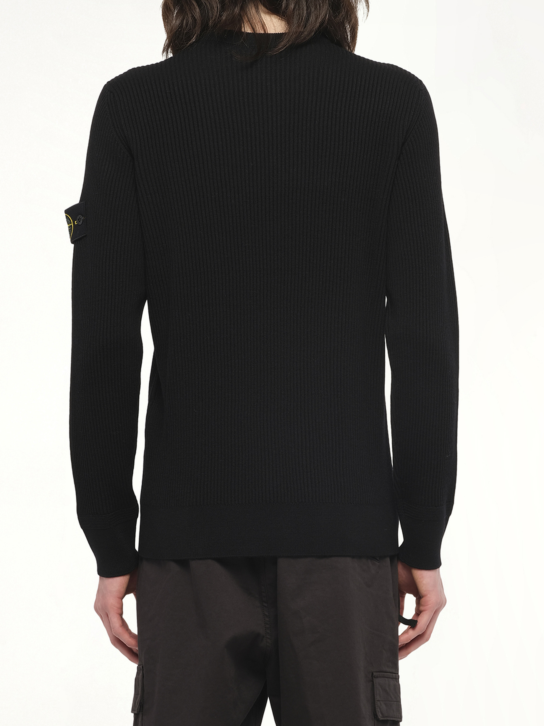 510005 Wool Crew Neck Sweater in Black - 6