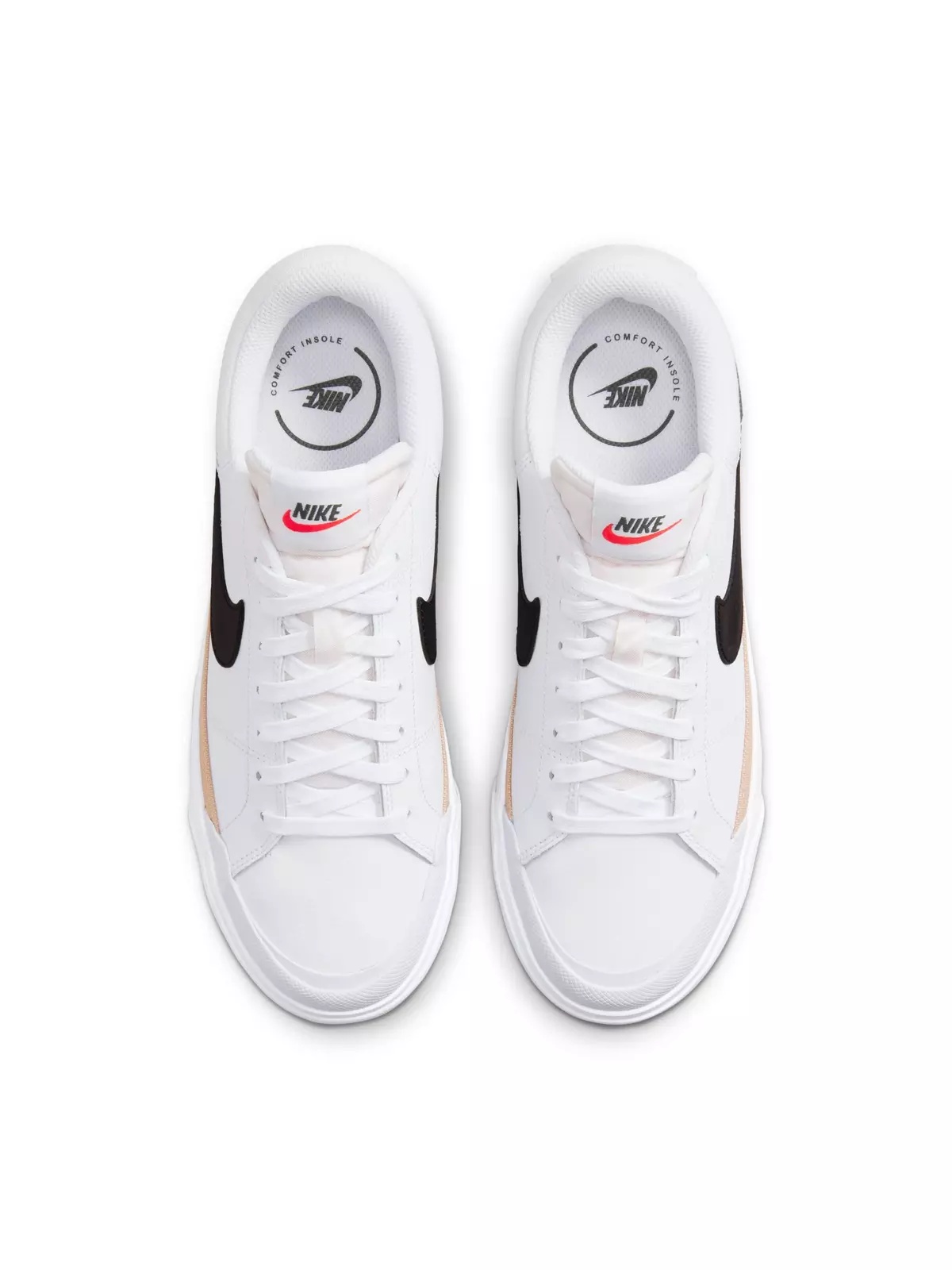 Court Legacy Lift "White/Black/Hemp/Team Orange" Women's Shoe - 5