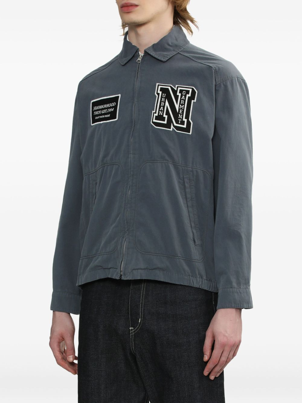 patch-pocket zip-up jacket - 3