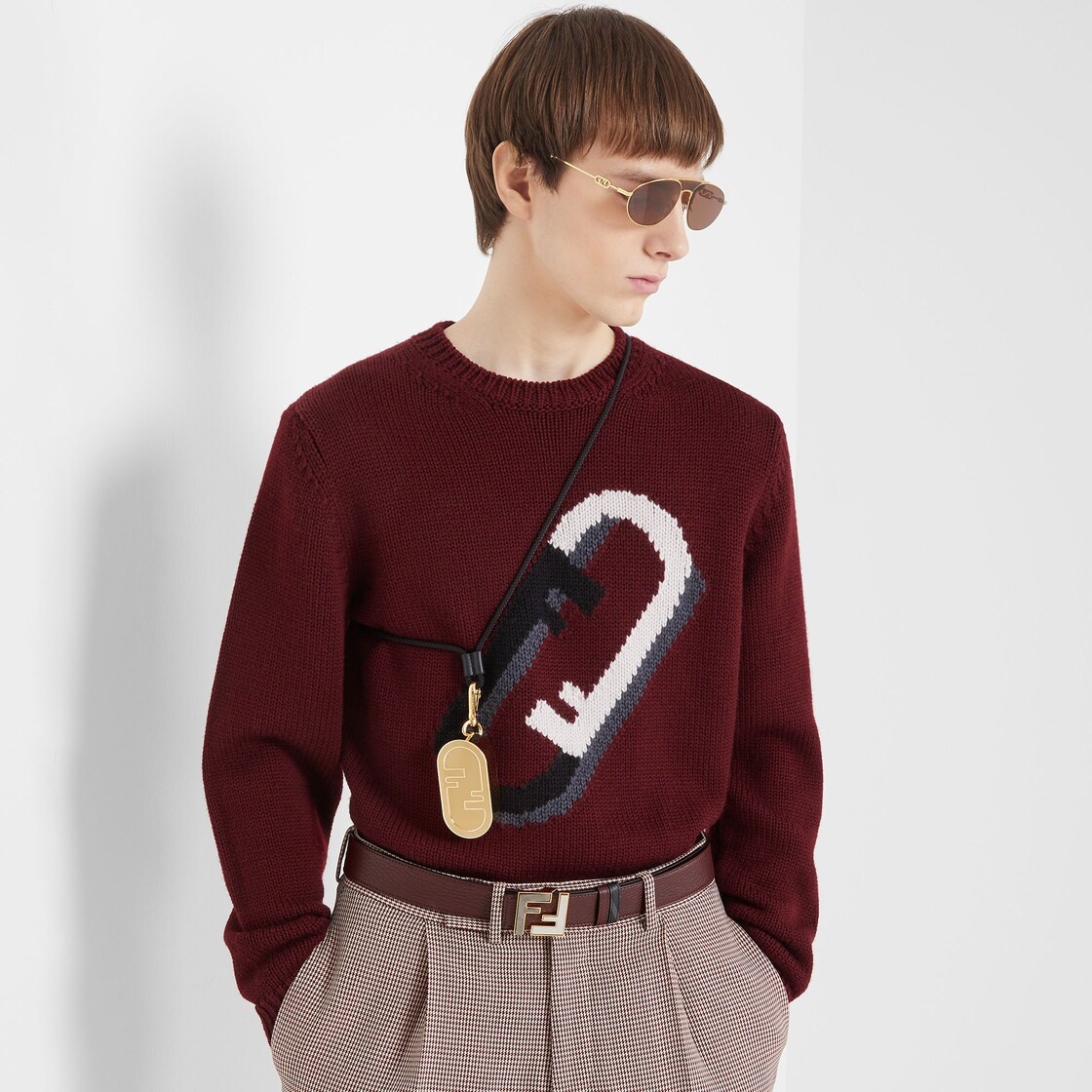 Burgundy leather belt - 3