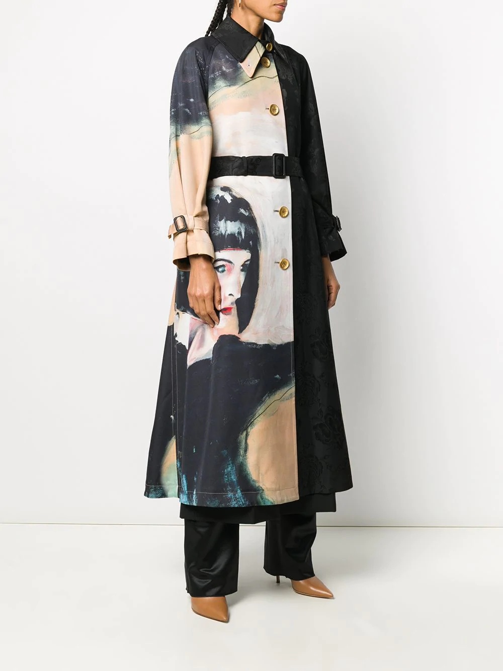 printed trench coat - 3