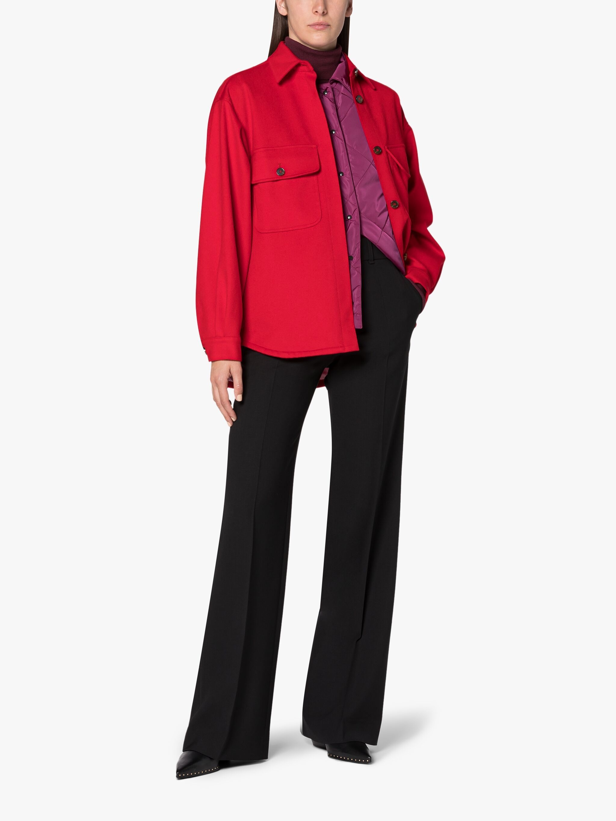 ANNABEL BURGUNDY QUILTED NYLON LINER VEST - 2