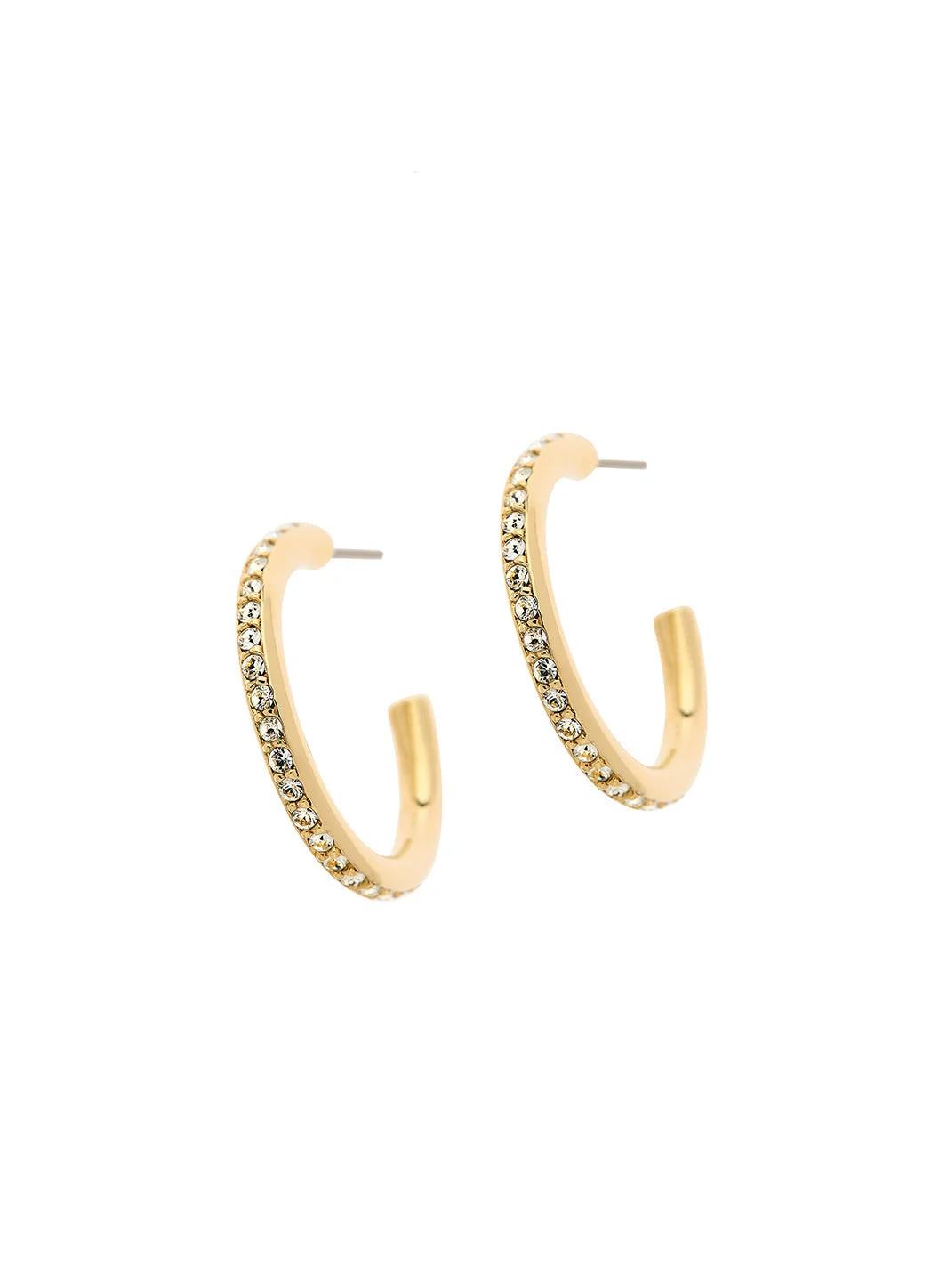 GOLD CRYSTAL HOOP EARRINGS - 1