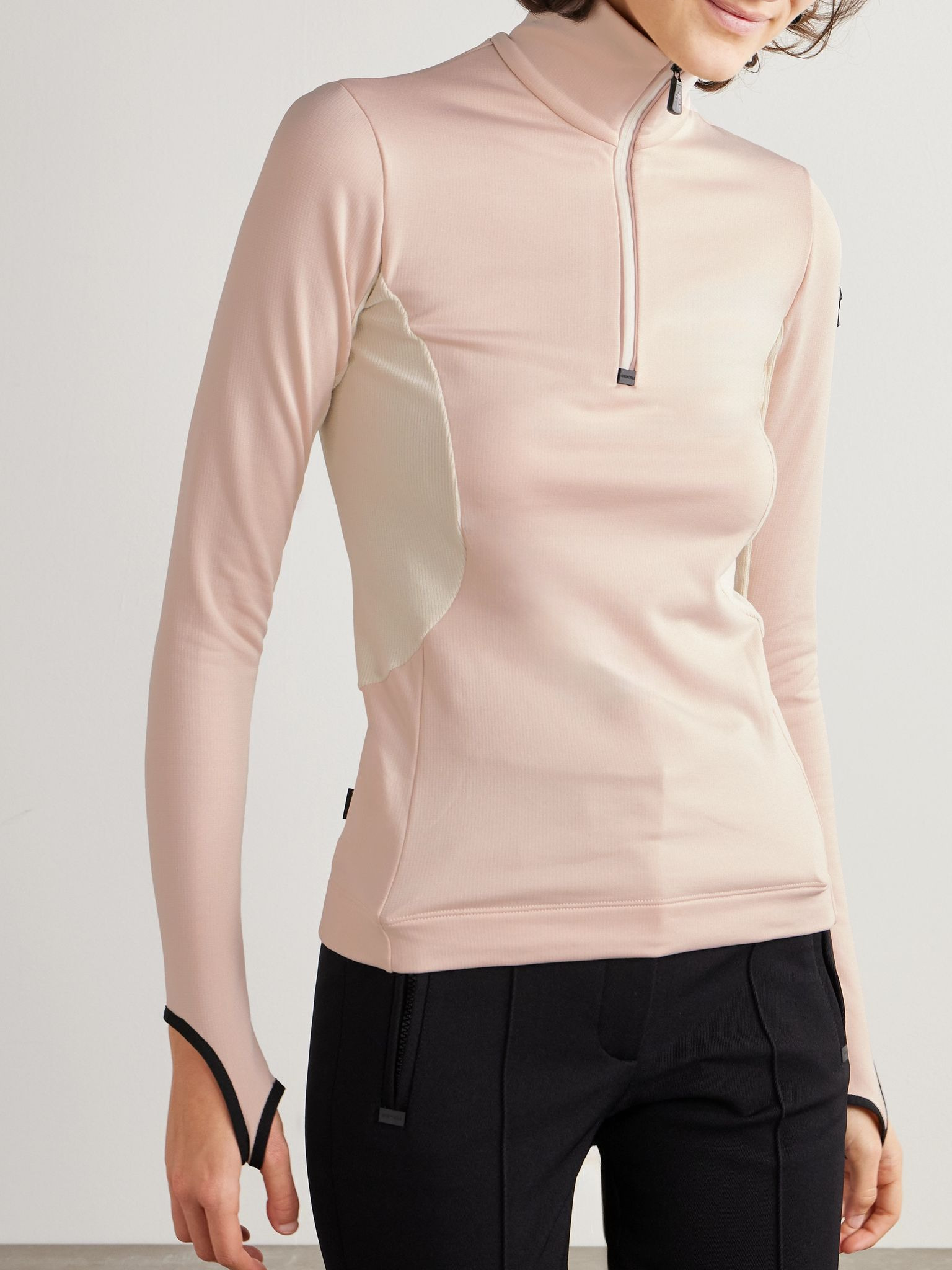 Color-block stretch-jersey base layer Baby pink - 3