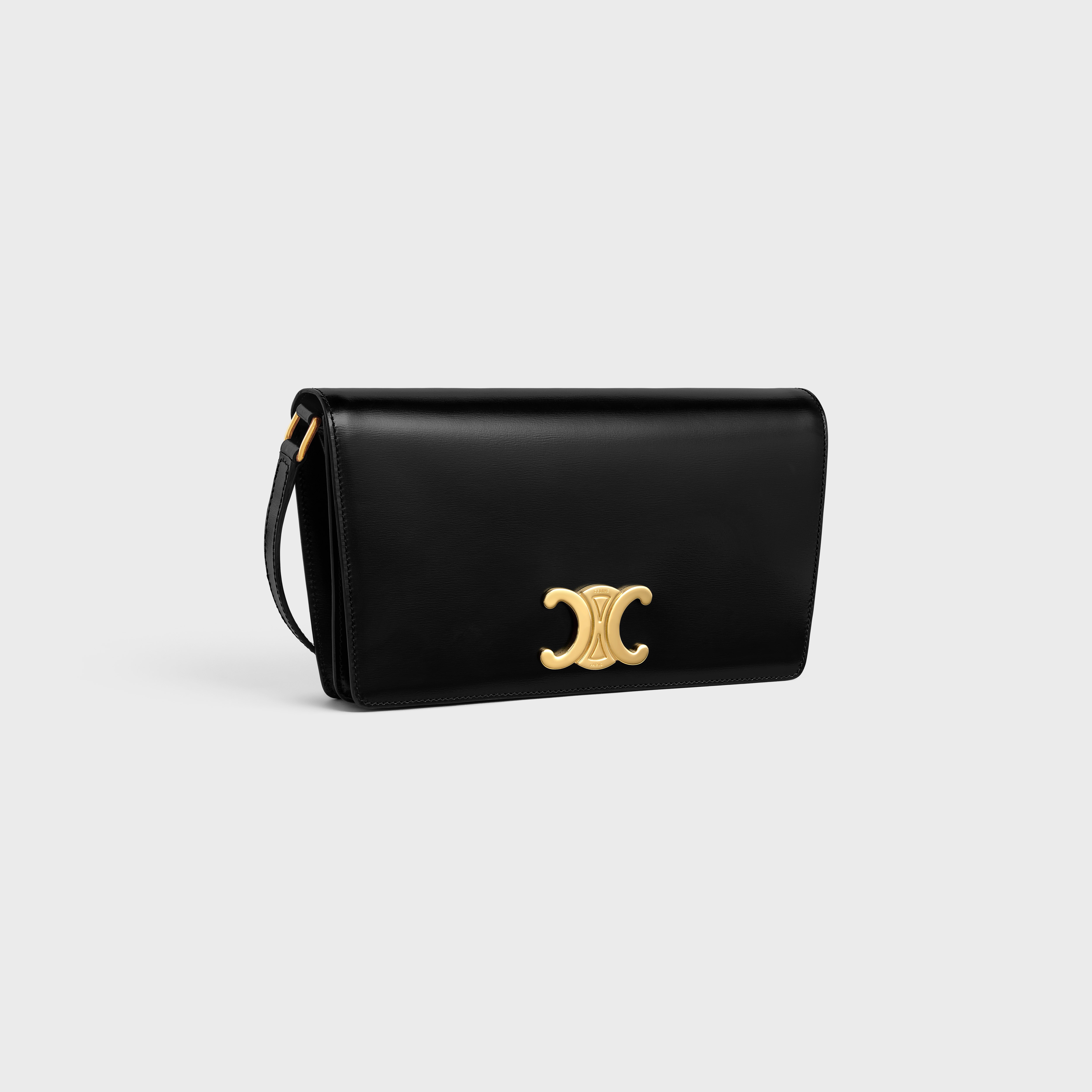 Celine - Card Holder Triomphe in Shiny Calfskin Black for Women - 24S