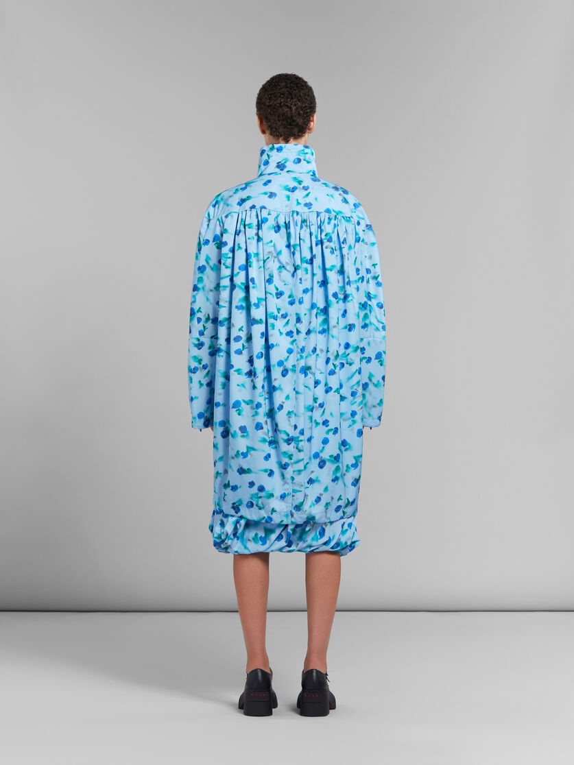 LIGHT BLUE GATHERED TAFFETA PARKA WITH REVERIE PRINT - 3