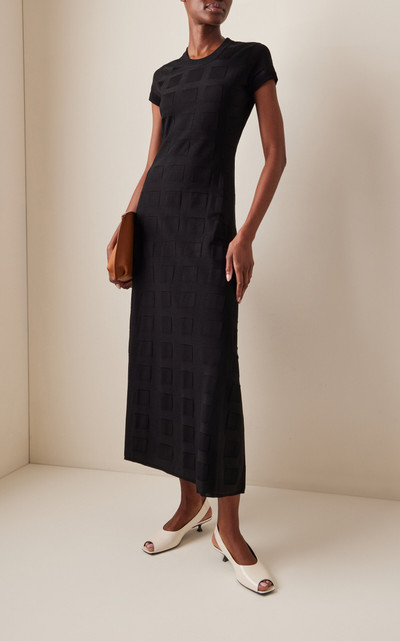 HIGH SPORT Sonya Square Knit Midi Dress black outlook