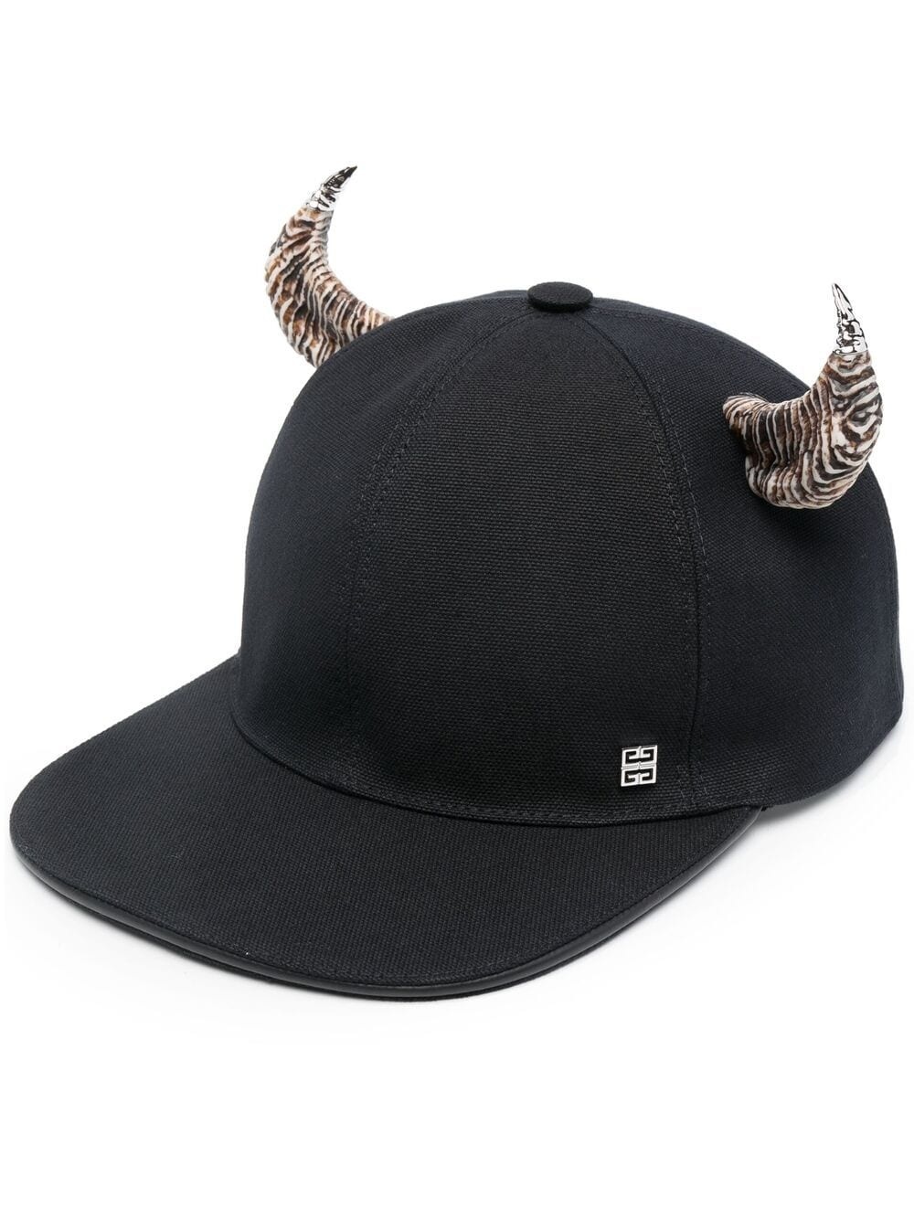 horn-detail canvas cap - 1