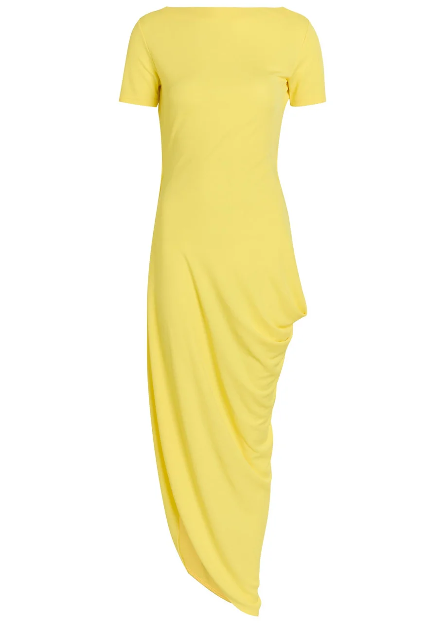 Jacquemus La Robe Sole Asymmetric Draped Crepe-jersey Maxi Dress - 1
