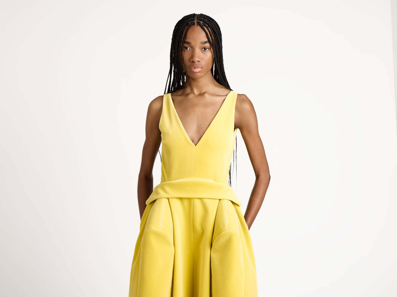 WOMENS STRUCTURED DRESS IN SOFT LEMON 5