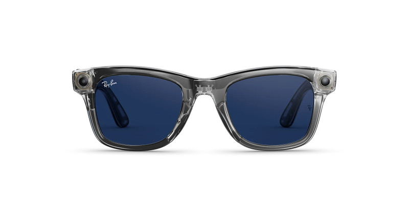 Ray-Ban Meta Wayfarer (Gen 2) Shiny Transparent Grey Transitions® Sapphire Lenses 1