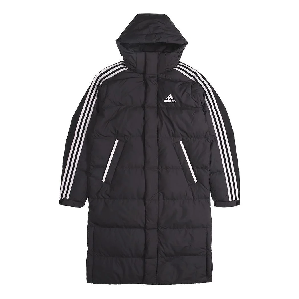 adidas 3ST Long Coat Sports Hooded Down Jacket Men Black GF0070 - 1