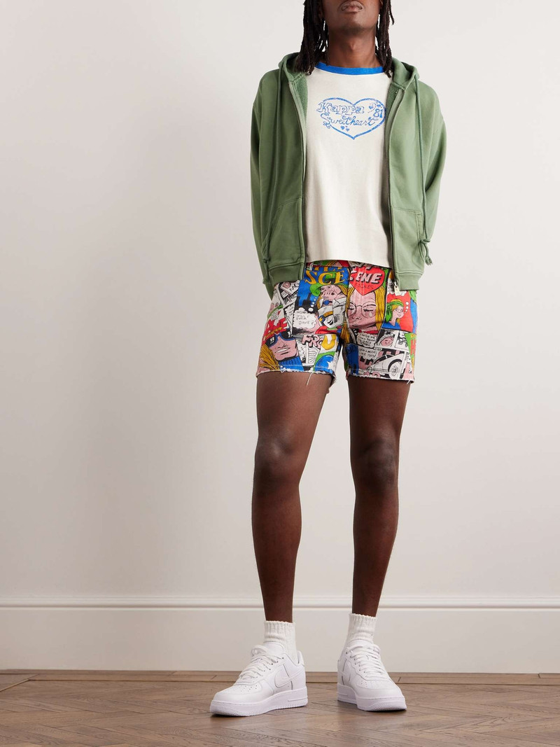 ERL Slim-Fit Printed Denim Shorts outlook