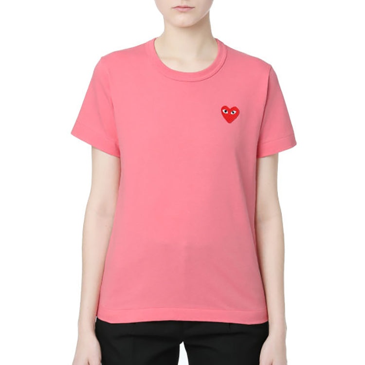 (WMNS) COMME des GARCONS PLAY Logo Tee 'Pink' AZ-T271-051-3 - 2